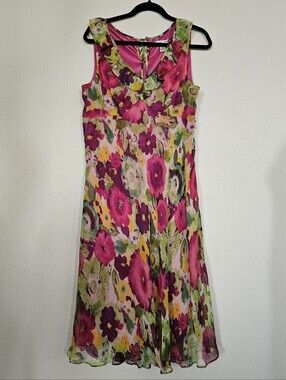 Jillian Jones Flowing Floral Summer Dress Size 14